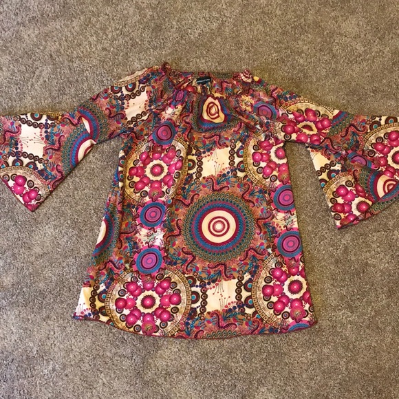 Fashion Fuse • Elastic Neck Multicolor Top - Picture 1 of 7